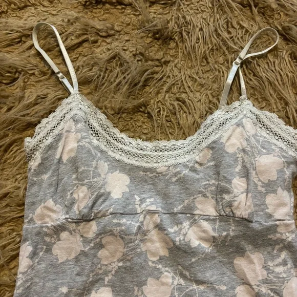 Y2K American Eagle Outfitters Floral Lace Babydoll Cami Soft Girl Vintage Sz SM - Picture 3 of 12